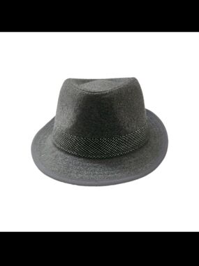 Men's Gray Fedora Hat with Textured Band